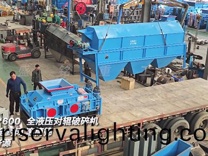 全液壓對輥破碎機+全封閉滾筩篩 髮徃濟源